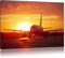 Pixxprint Flugzeug im Sonnenuntergang, Größe: 60x40cm, Leinwandbild, fertig gespannt, Wandbild, Dekoration, Kunstdruck, kein Poster