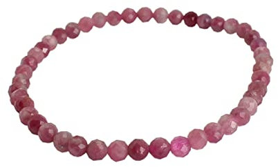 Budawi® rosa Turmalin Armband Perlen 4 mm facettiert auf Stretchband