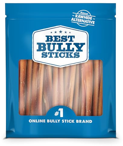 Best Bully Sticks 6 Inch Odor-Free Bully Sticks - 20 Count (Pack of 1) - Bulk Bag, Odorless Natural Grass-Fed Beef, Easily Digestible, No Grain or Rawhide, Ideal for Big Breeds