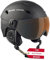 Black Crevice Erwachsene Skihelm Silvretta, mit Visier, schwarz/weiß, XL