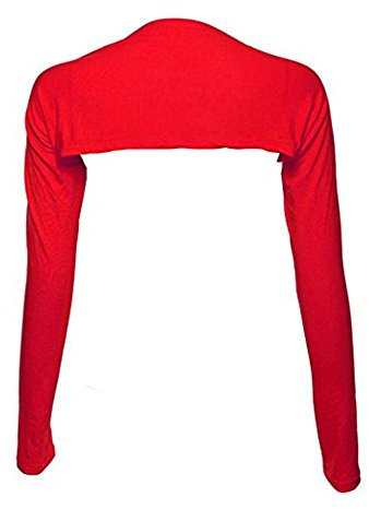 YEESAM Bolero Shrugs for Women Long Sleeve Arm Sleeves Hijab Accessories One Size (red)