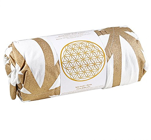 Mandala Picknick oder Stranddecken, 100%Baumwolle, 150cm Durchmesser, Verschiedene Varianten (Blume des Lebens)