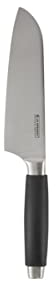 Le Creuset Santoku Messer, 18 cm 18/8 Edelstahlklinge mit glattem Schliff, Kunststoffgriff, Rostfrei, Schwarz/Silber, 98000218000300