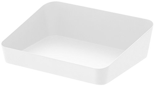 Yamazaki 4219 Tower Aufbewahrungsbox, weiß, Stahl, Minimalistisches Design, Legierter, 17,5 x 13,5 x 5 cm (LxBxH)