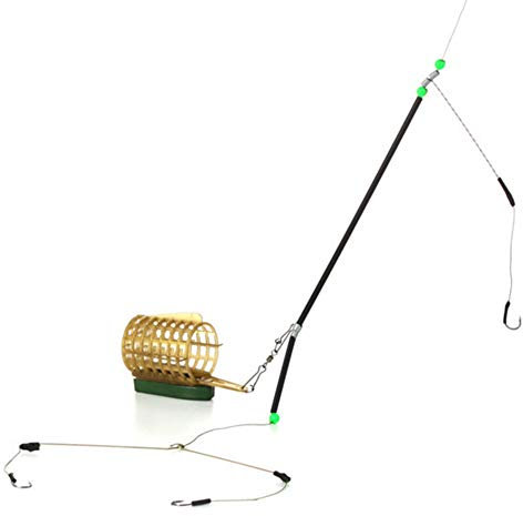 Amorar Fishing Tackle Angelhaken Futterkorb Feederkorb mit Angelschnur Haken Outdoor Karpfenangeln Methode Köder Feeder Terminal Tackle Zubehör Fischer Hängende Angelschnur Köder Angelhaken Cage