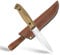 BPS Knives BS2FTS - Vollständig tang Überleben Bushcraft-Messer mit Lederscheide - Campingmesser - Outdoor-Messer - Feststehendes Kohlenstoffstahlmesser - Gebrauchsmesser