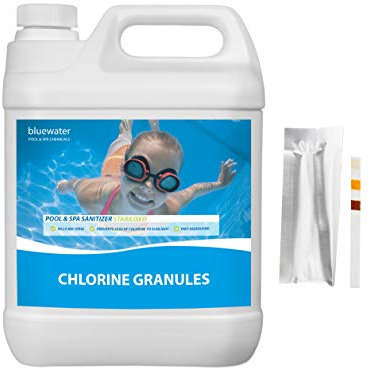 2kg Chlorine Granules - Swimming Pool Chemicals & Spa + 10x FREE TEST STRIPS