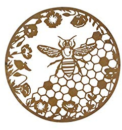 Rusty Metallschild mit Bienenwaben-Motiv, 60 cm