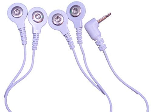 Pair of Tens Electrode Lead Wires 3.5mm with 4 Stud/Snap Connectors