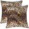 CARRIE HOME Kissenbezüge mit Leopardenmuster, Kunstfell, dekorativ, Gepard, für Zuhause, Couch, Sofa (2er-Set, 40,6 x 40,6 cm)