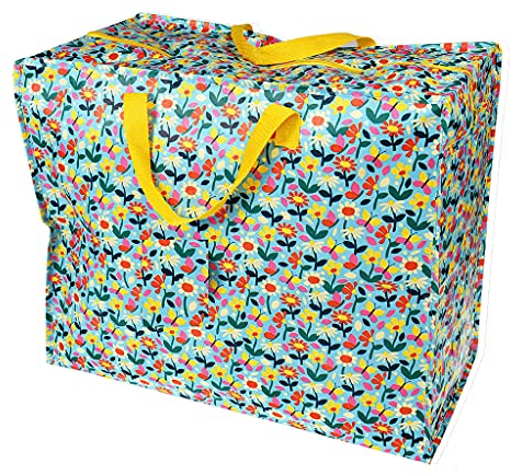 LS-LebenStil XXL Jumbo Bag Flower Power 55cm Recycled Allzwecktasche Einkaufstasche