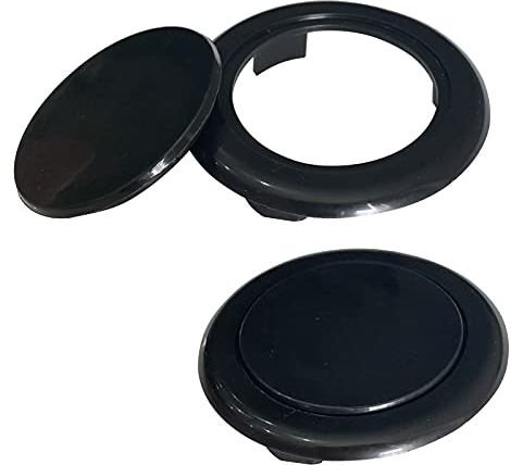 DBOO 2 Inch 2 Pcs Parasol Table Insert Patio Table Umbrella Hole Ring with Cap for Glass Outdoors Patio Table Shop Deck Yard (Black)