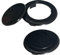 DBOO 2 Inch 2 Pcs Parasol Table Insert Patio Table Umbrella Hole Ring with Cap for Glass Outdoors Patio Table Shop Deck Yard (Black)