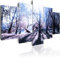 B&D XXL Acrylglasbild Natur 100x50 cm 5 Teilig Wandbild auf Acryl Glasbilder Kunstdruck Moderne Acrylglas Platte Wanddekoration Geschenke Heimdekoration Glasbild Bäume Wald Park c-B-0030-k-p