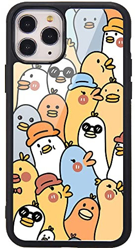 MAYCARI Cute Ducks Pattern Printed Cases for iPhone 12,Cute Slim Soft TPU Hard Back Shatter-Resistant Shockproof Anti-Fall Protective Girly Painting Art Cover Case for Girls Women Children