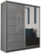 MN Furniture Infinity High Gloss and Mirror Sliding Double Door Wardrobe 150cm 180cm (180cm, Grey)