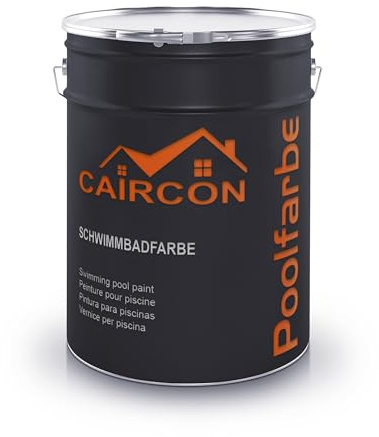 CAIRCON Poolfarbe für Betonbecken Fliesen Schwimmbadfarbe Betonfarbe Weiß - 5L