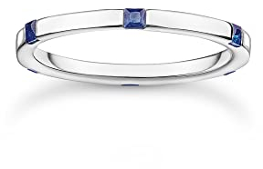 THOMAS SABO Ring mit blauen Steinen 925 Sterling Silber TR2396-699-32-56