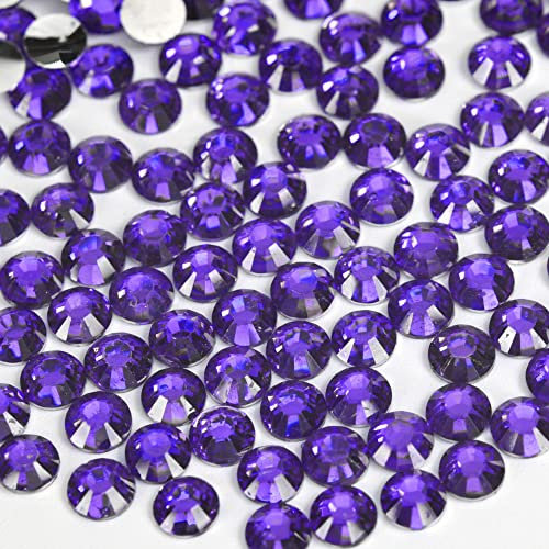 1000pcs 4mm Flat Back Non-Stick Rhinestone Crystal Diamantes Nail Art & Craft Scrapbooking Embellishments 90 Available Colours (4mm, Purple #18)