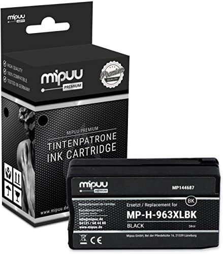 Mipuu Tinte kompatibel für HP 963 XL Black Schwarz HP 9010 9010E 9012 9012E 9014 9014E 9015 9015E 9016 9018 9019 9020 9022 9022 E 9023 9025
