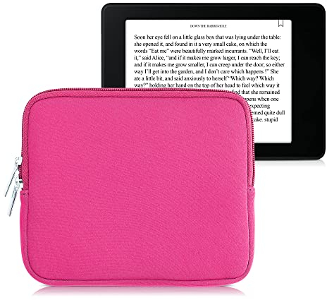 kwmobile Housse de Protection pour Liseuse - Étui de Protection 17,5 x 14,7 x 1 cm pour E-Reader en Néoprène - Rose Fluo