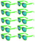 FSMILING Lot Lunette De Soleil Miroir Pour Femmes Hommes Lot Lunettes Fluo Lunettes Couleur Fantaisie Deguisement Adult Fluo Fete(10 pack vert)