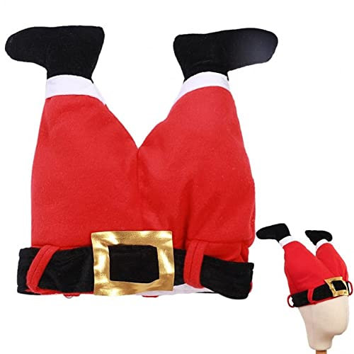 Bemvp Santa Claus Hosen Hut Plüsch Rote Weihnachtsfeier Hut Lustige Weihnachts -Thema Kopfwege -Dekoration Für Foto -Requisite