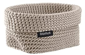 blomus | Häkelkorb -TELA- | Farbe Moonbeam | Größe M L15xB10xH9cm | Aufbewahrungskorb aus Kunstfaser