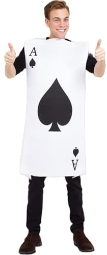 thematys Pik Spielkarte Kostüm – Originelles Kartenspiel Onesie, Einheitsgröße 160-185cm, Perfekt für Mottopartys & Karneval