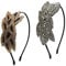 CCHAMP Lot de 2 bandeaux vintage élégants à perles pour femmes et filles pour fête costumée des années 20 (argent, noir-or)