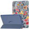 MoKo Case Fits All-New Amazon Fire HD 8 & 8 Plus Tablet(12/10th Gen, 2024/2022/2020 Release)8, PU Leather Trifold Stand Cover with Translucent Frosted Backshell with Auto Wake/Sleep, Blue Leaf Flower