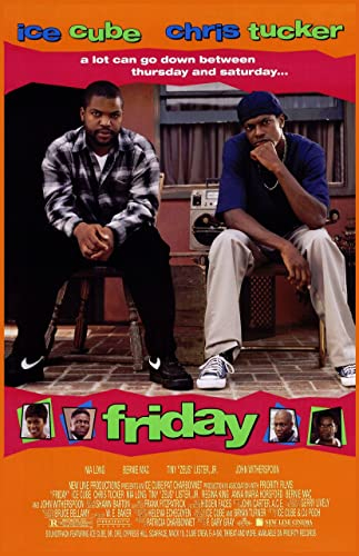 FRIDAY 1995 1 Poster A4 - Filmkunstposter in verschiedenen Größen für Wohn- oder Schlafzimmerideen. Randlose Kultfilmbilder, klassische ikonische 70er, 80er, 90er Jahre, Vintage-Retro-Wanddekoration,