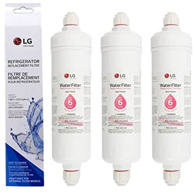 LG ADQ73693901 Cartucho de filtro de agua de repuesto para refrigerador con ajuste a presión (paquete de 3)