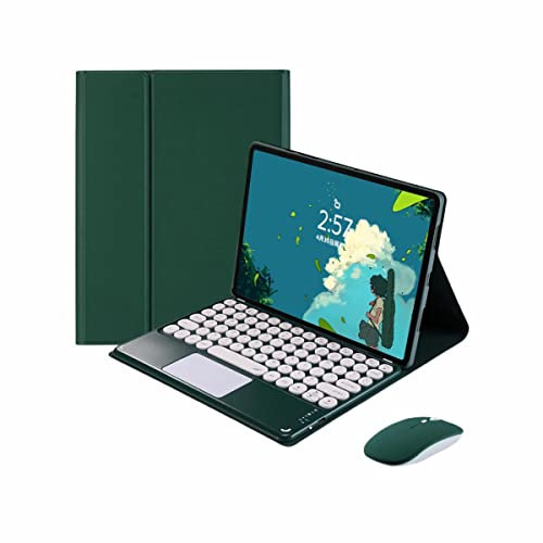 CLALOC Custodia Tastiera per Xiaomi Tab Pad 5/5Pro Mi Pad 6 /6Pro 2022/2023 11Inch con Mouse, Tastiera QWERTY, Touchpad Multifunzione, Magnetico Staccabile Senza Fili Bluetooth,Dark Green,Pad 5