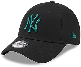 New Era New York Yankees Cap für Kinder schwarz grün Teamlogo gebogener Schirm Strapback Kappe MLB - Youth