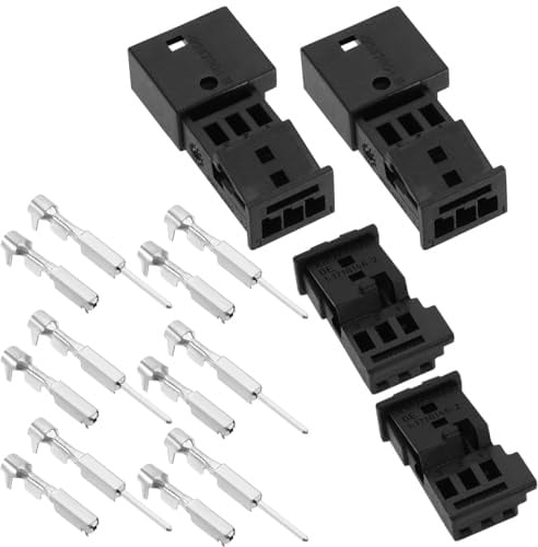 Create idea 2 Sets Fiches de Voiture à 3 Broches Connecteur Mâle/Femelle pour Haut-Parleur Automobile Composant de Capteur de Pluie 6905977 8377064 Compatible avec BMW en Plastique Métal