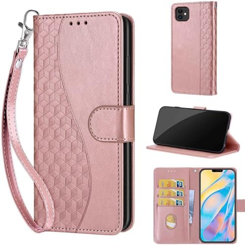 TOMYOU Handyhülle für iPhone 12 / iPhone 12 Pro Hülle, mit [Standfunktion] [Magnetverschluss] Premium Stoßfesten Kunstleder Flip Wallet Case Hülle kompatibel iPhone 12 / iPhone 12 Pro Roségold