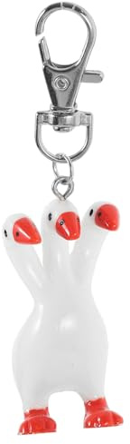 SEWACC 3-Köpfiger Gans-Schlüsselanhänger Lustiger Tier-Anhänger Schlüsselanhänger Gänse-Anhänger Schlüsselhalter Für Damen Handtasche Rucksack Schmuck