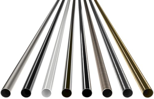 MDEKOR Rohr Stahlrohr 140 cm in Chrom Matt aus Metall für Gardinenstange Vorhangstange Ø 19 mm Metall-Rohr