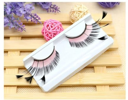 Faux cils Faux cils en plumes, Styles amusants for dames, faits à la main, longs et épais, maquillage de fête fantaisie, cils décoratifs à faire soi-même Charmant (Color : Pink)