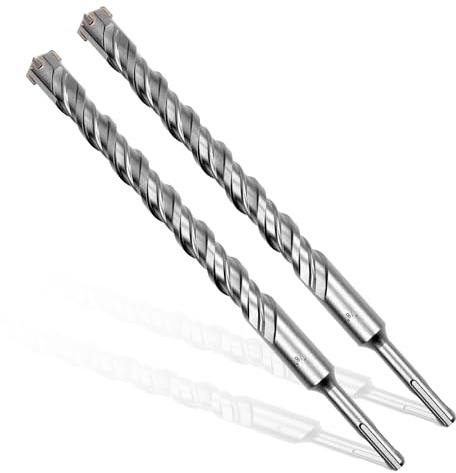 Becollo SDS-Plus Bohrhammerbohrer, Hartmetallspitze, 4 Fräsen für Ziegel, Stein und Beton, 2 Stück
