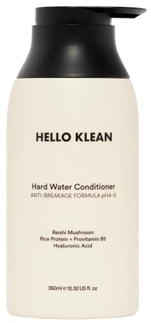 Hello Klean Hartes-Wasser-Conditioner - Repariert Haarelastizität & bekämpft Haarbruch durch hartes Wasser - entfernt Mineral-/Chlorrückständen - spendet Feuchtigkeit - für trockenes - brüchiges Haar