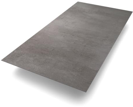 Vinylboden Klebevinyl Beton Rheine | Grau Fliesenoptik | 100% wasserfest | 914 x 457 x 2,5 mm | Paket mit 3,3 m² | Fußbodenheizung geeignet | Vinyl zum Kleben | Sehr fußwarm | Bodenglück