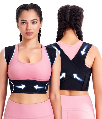 Junlan Rücken Geradehalter Haltungskorrektur Rücken Damen und Herren, Verstellbare Back Posture Corrector, Haltungstrainer für Rückenstütze und Rückenschmerzen Lindern