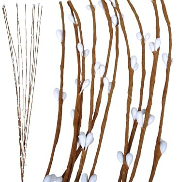 Przydasie Künstliche Weidenkätzchen 65 cm – 10er-Set – Hochwertige Deko-Zweige – Naturgetreu und Pflegeleicht – Perfekt für Osterdeko und Wohnraumgestaltung