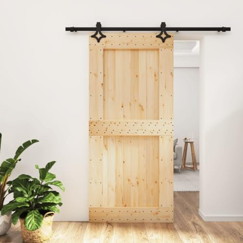 Haus & Garten Schiebetür mit Beschlägen Set 95x210 cm Massivholz Kiefer Möbel Wahl