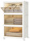 HOMIDEC Wardrobe Storage Organiser,3 Tier Stackable Clothes Storage Boxes with Wheels,Folding Drawers for Clothes,Cupboard Organiser for Bedroom Wardrobe Bathroom Kitchen, White 22L*3 Pack