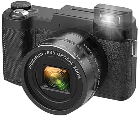 Kdouehg Appareil Photo 4K 48 MP avec Zoom Optique 5X et Zoom Numérique 8X, Appareil Photo Compact à Mise au Point Automatique