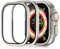 2 protectores de pantalla para Apple Watch Ultra 49 mm 9H vidrio templado Titanium Alloy Frame Protector de pantalla sin burbujas, cobertura completa, antipolvo, compatible con iWatch Ultra Series