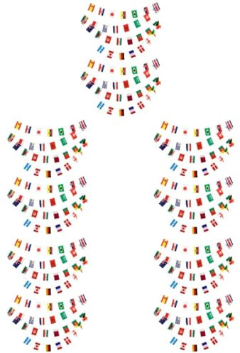 JOINPAYA 10pièces Bannière Fanions De Football Pour Événements Sportifs Décoration De Fête Avec Drapeaux Des Pays Coupe Du Monde De Décorations Suspendues